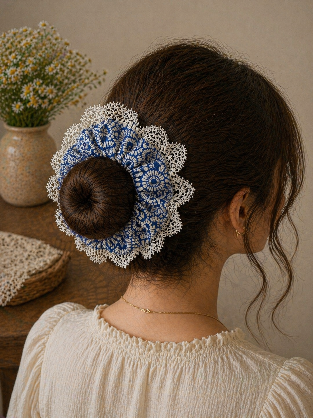 Ocean Lace Scrunchie