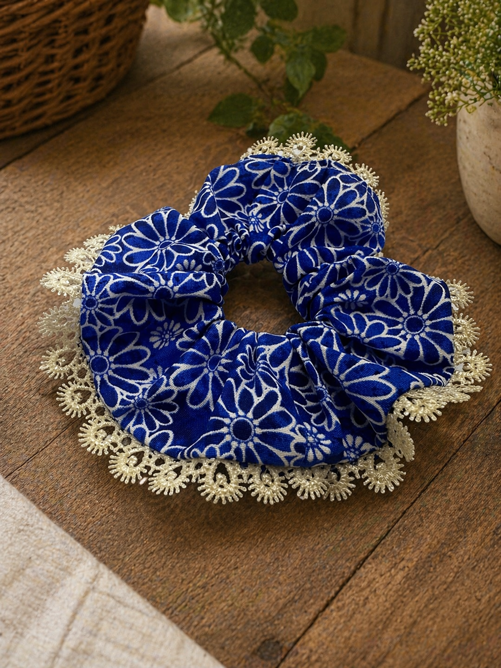 Azure Lace Scrunchie