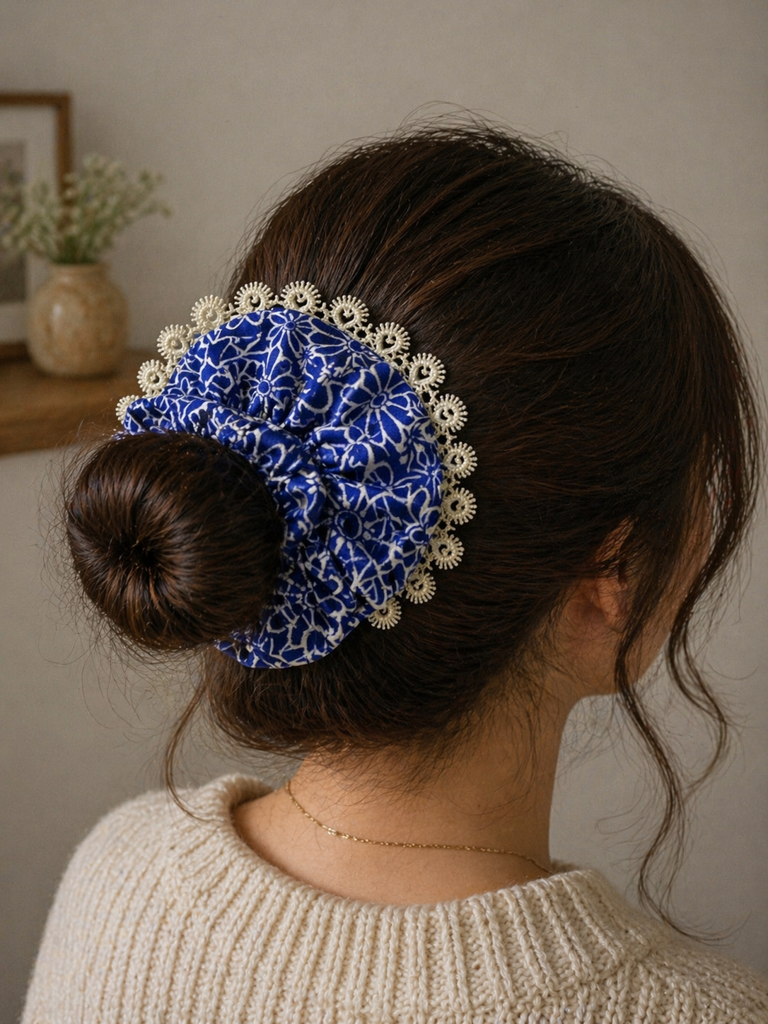 Azure Lace Scrunchie